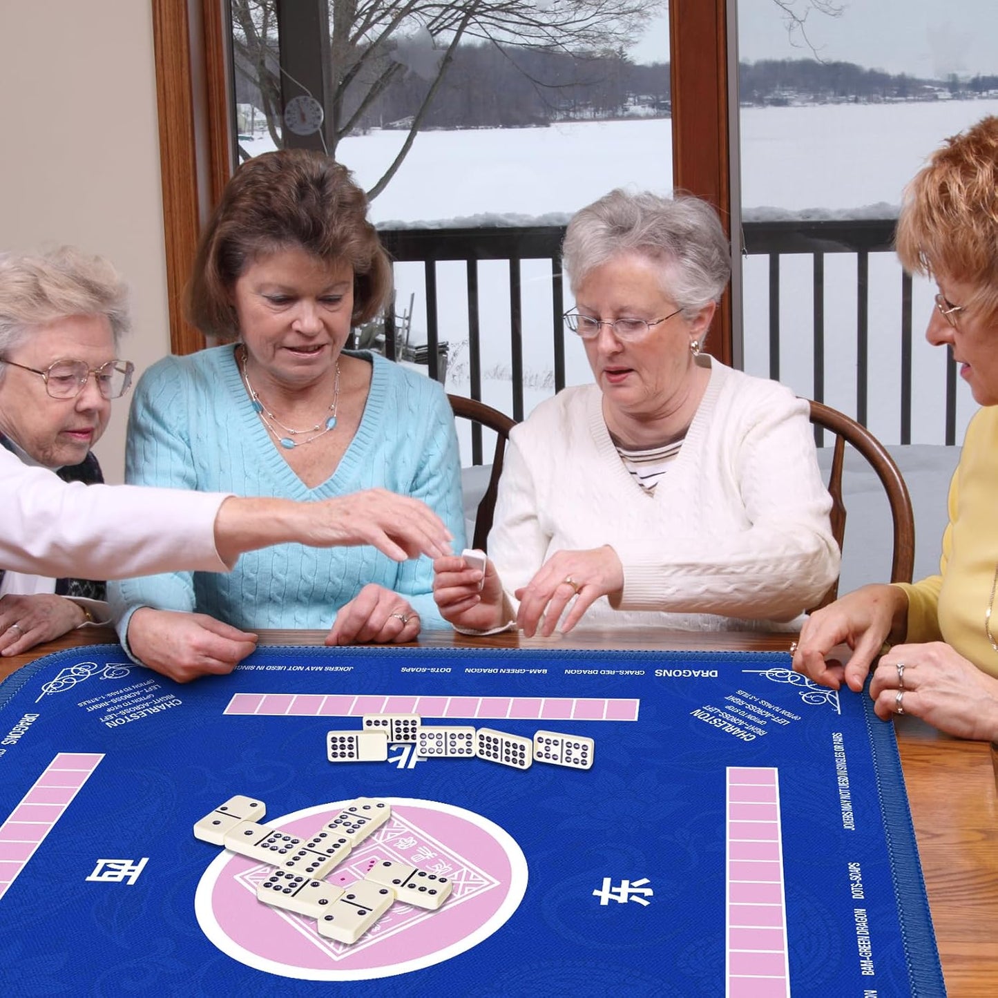 Mahjong Mat - Non-Slip Noise Reduction Gaming Mat 32.4x32.4 Inch