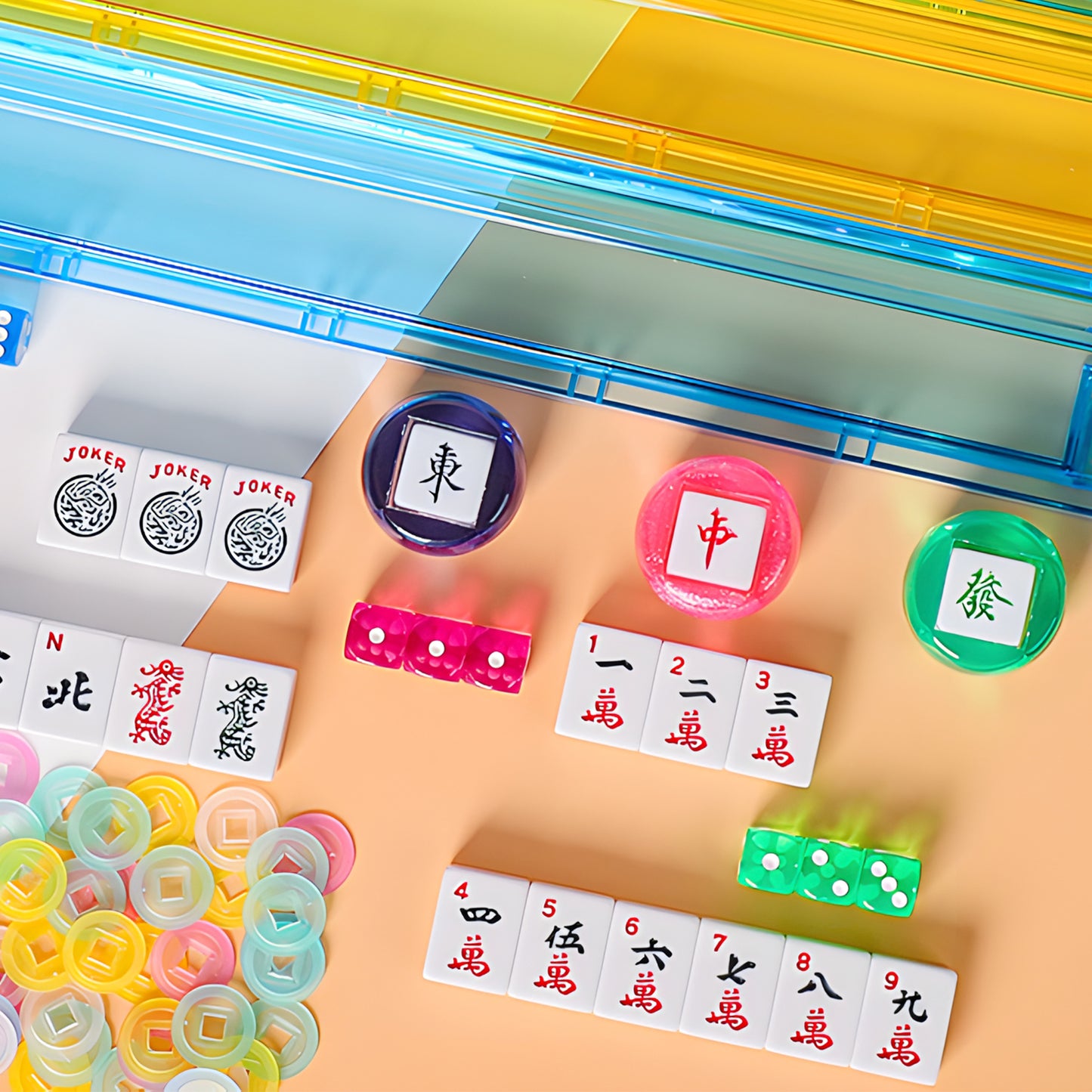 Mahjong All-in-One Tile Rack & Pusher（4PCS）