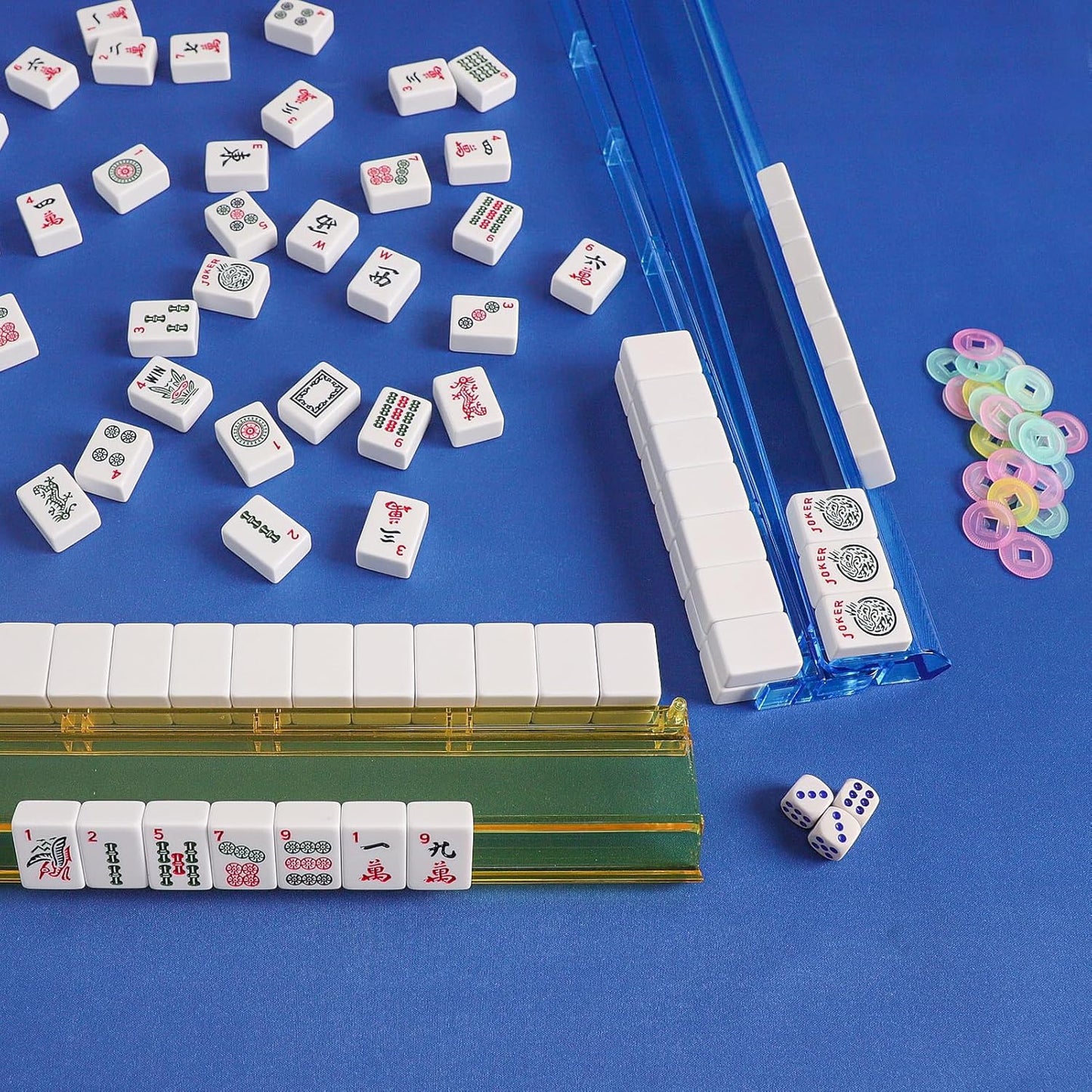 Mahjong All-in-One Tile Rack & Pusher（4PCS）