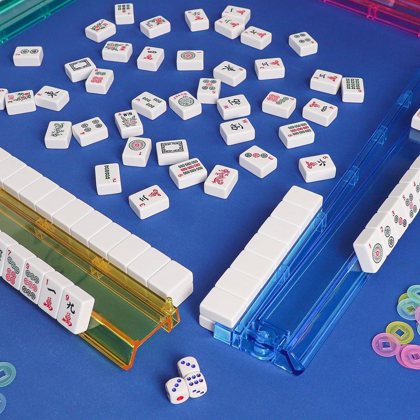 Mahjong All-in-One Tile Rack & Pusher（4PCS）