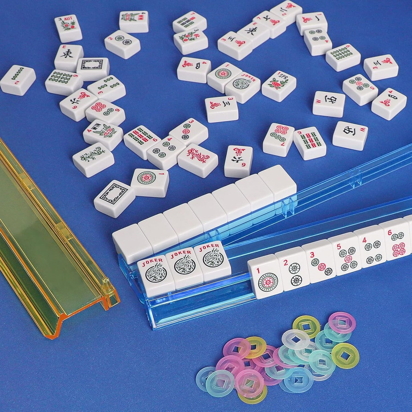 Mahjong All-in-One Tile Rack & Pusher（4PCS）