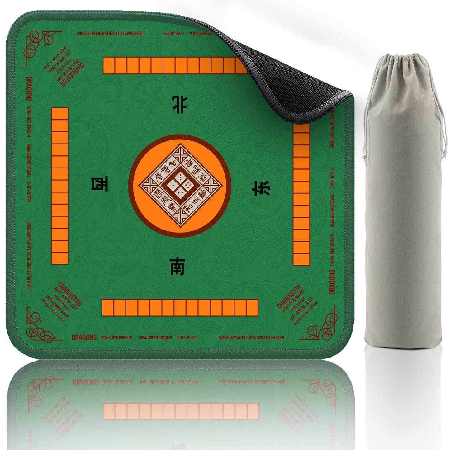 Mahjong Mat - Non-Slip Noise Reduction Gaming Mat 32.4x32.4 Inch