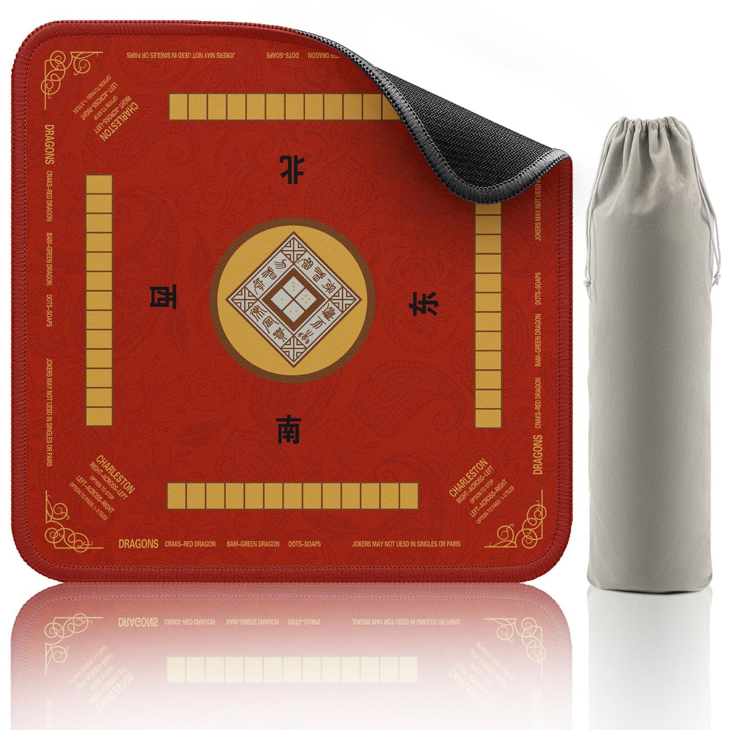 Mahjong Mat - Non-Slip Noise Reduction Gaming Mat 32.4x32.4 Inch